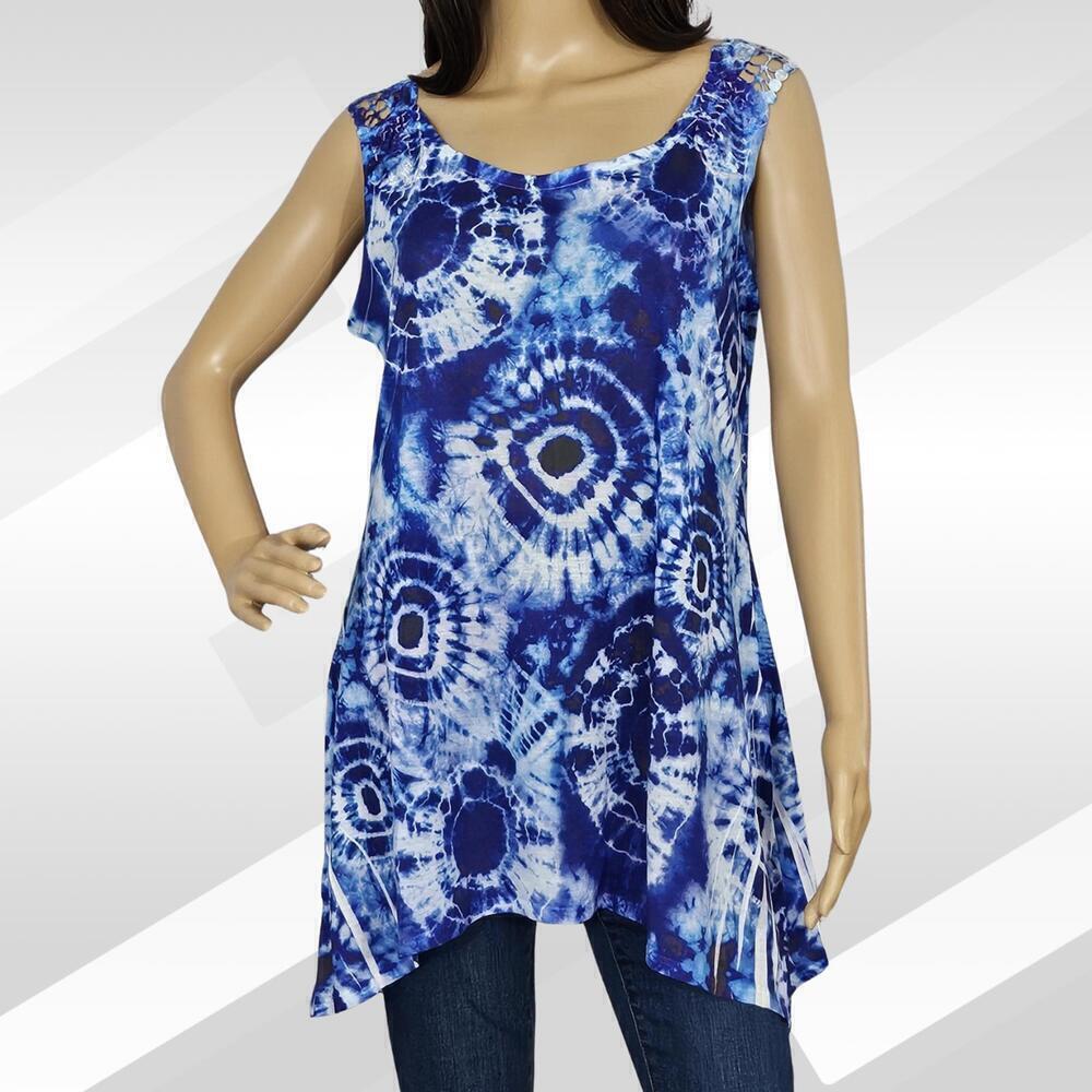 2/$20 CB Tie Dye Sleeveless Blouse Size L | Boho Chic Summer Top